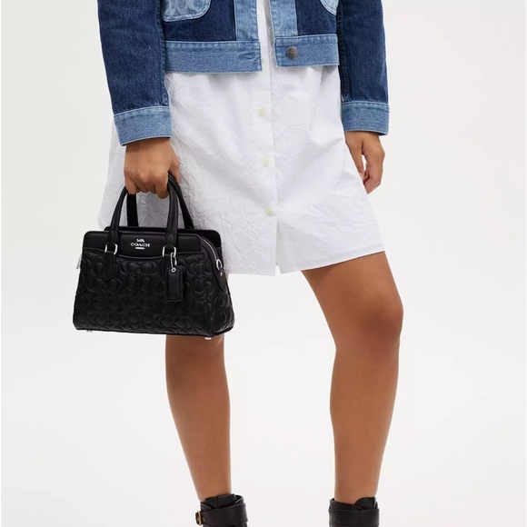 NWT COACH Mini Darcie Carryall With Signature Leather - Picture 8 of 9